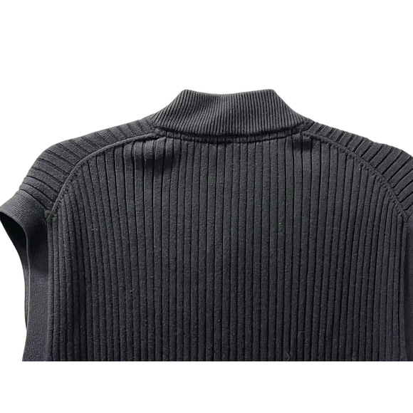 Cutter & Buck Navy Blue Ribbed 1/4 Zip Sweater Vest Men's Size Medium Cotton - Picture 6 of 6